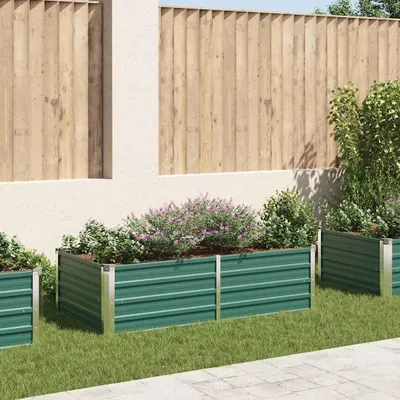 Obrázok produktu pre vidaXL Zvýšená posteľ 160 x 80 x 45 cm Pozinkovaná oceľ Zelená