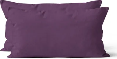 Produktbild von 2 er Set Mikrofaser UNI Kissenhüllen Kissenbezüge Kopfkissenbezug 40x80 cm, Lila Violett