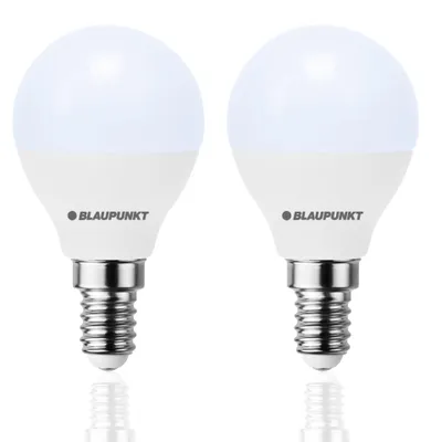 Produktbild von Blaupunkt Glühbirne E14 Led Lampe Tropfenform - G45 Form Matt - 6W ersetzt 50W - 510 Lumen - 6000K Kaltweiss - Nicht-Dimmbar - 2er Set