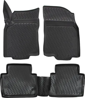 Produktbild von J&J AUTOMOTIVE | 3D Design Gummimatten Gummifußmatten Für Nissan X-Trail T32 2014-2021, Schwarz, Anti-Rutsch, Ohne Geruch, mit Tunnel, Allwetter, 3cm Hoher Rand