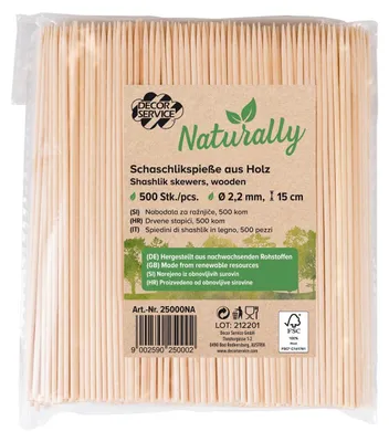 Produktbild von 3000x Schaschlikspieße aus Holz Ø2.2mm 15cm