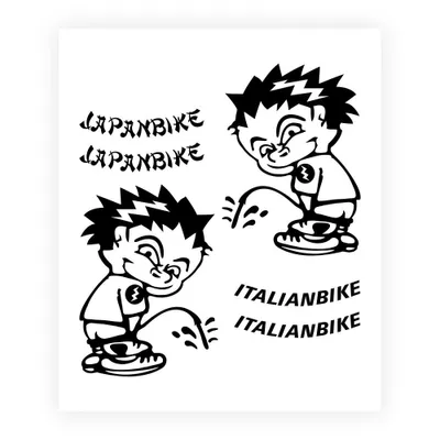 Obrázek produktu pro Nálepka Italské kolo černá 14 x 16 cm