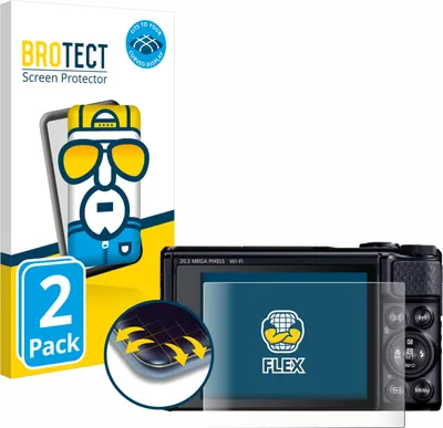 Produktbild von 2x BROTECT Fullscreen Schutzfolie für Canon PowerShot SX740 HS Lite Displayschutz Folie Fullcover Klar Transparent