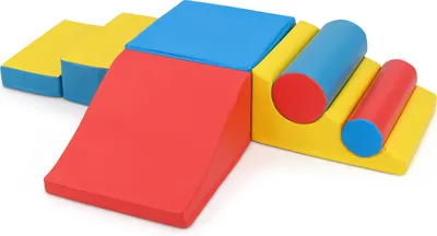 Image de COSTWAY Blocs à grimper en mousse pour jeunes enfants, set de 7 jouets mous avec velcro pour ramper, jeux actifs