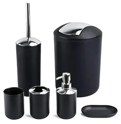 Produktbild von Papillon Badezimmer-Zubehör-Set, 6-teiliges Kunststoff-Geschenk-Set, Zahnbürsten