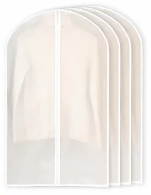 Image de Ensemble de sacs de rangement portables et anti-poussière pour vêtements, avec housses transparentes à fermeture éclair complète, légères, idéales pour costumes, chemises, robes, manteaux, dimensions 60 x 120 cm