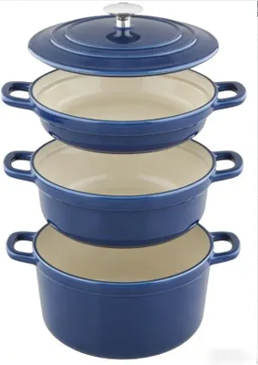 Immagine prodotto di Padella in ghisa 3-in-1 con coperchio, diametro 25 cm