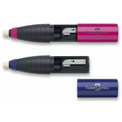 Produktbild von FABER-CASTELL Radierer Spitzer Kombination rot oder blau zufällig (1 Stück)