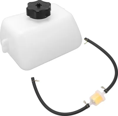 Image de Réservoir d'essence 1 L avec tuyau et filtre à carburant, blanc, pour mini-moto et quad 2 temps 43 cm³, 47 cm³ et 49 cm³.