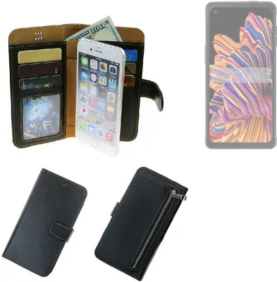 Produktbild von K-S-Trade Schutz Hülle kompatibel mit Samsung Galaxy XCover Pro Klapphülle Case Phone cover Slim Handytasche Handy Hülle schwarz aus Kunstleder (1