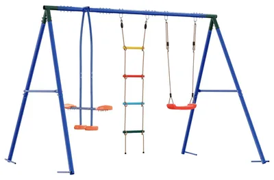Image de Ensemble de balançoire d'extérieur vidaXL multicolore 263 x 185 x 185 cm en acier et PE