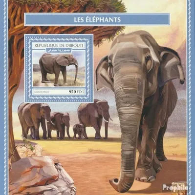 Produktbild von Briefmarken Dschibuti 2017 Mi Block 1072 (kompl. Ausg.) postfrisch Elefanten