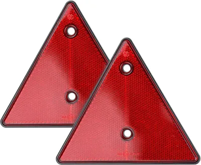 Imagen del producto de Reflectores triangulares, color rojo, 15 cm, 2 unidades, para remolques