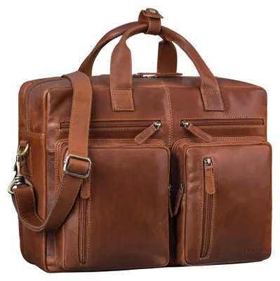 Imagen del producto de Bolso de cuero de gran tamaño para portátil, ideal para el trabajo y los negocios