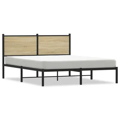Produktbild von vidaXL Metallbett ohne Matratze Sonoma-Eiche 140x200 cm
