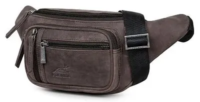 Zdjęcie produktu dla Saszetka nerka skórzana vintage dla kobiet mężczyzn regulowany pasek
