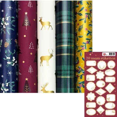 Obrázok produktu pre WINTERCHARM sortiment baliaceho papiera na Vianoce - 200 x 70 cm - 7 roliek