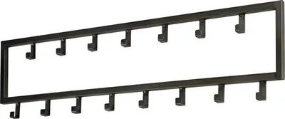 Zdjęcie produktu dla Wieszak ścienny przemysłowy TOJ, 15 haczyków, średnica 80 cm, matowy czarny kolor, stal nierdzewna