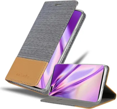 Produktbild von Cadorabo Hülle für Huawei NOVA 7 PRO 5G Schutzhülle in Grau Handy Hülle Etui Book Case Cover