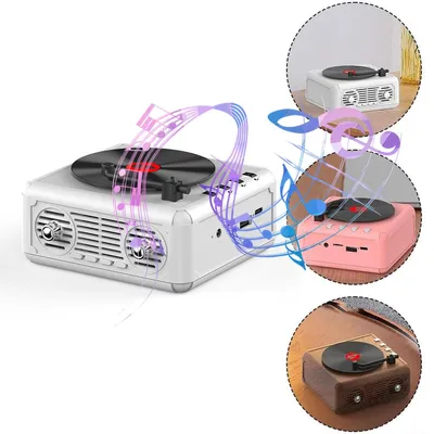 Produktbild von Retro-Bluetooth-Lautsprecher, tragbarer Bluetooth-Lautsprecher, kartensteckbar, Surround-Sound, unterstützt mehrere Geräteverbindungen, 5 Stunden Akkulaufzeit