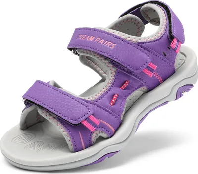 Produktbild von DREAM PAIRS Mädchen Kinder Sandalen Sommer Sportsandalen Sommerschuhe Mode Turnschuhe Offenen Sportliche Sandalen,Size 28,Lila/Fuchsia/Hell/Grau,170891_K