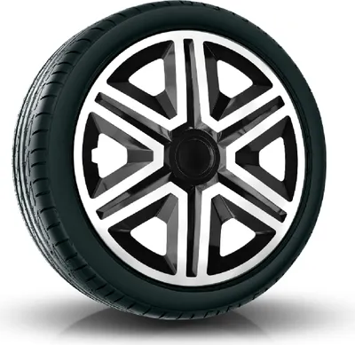 Produktbild von Radkappen Radzierblenden EINZELN (1Stück) 15 Zoll weiß/schwarz ACTION Z458252