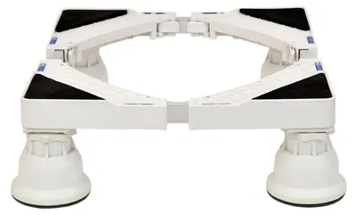 Image de Support pour lave-linge, avec roulettes, réglable de 47 à 70 cm, hauteur 11 cm, capacité jusqu'à 400 kg, couleur blanche