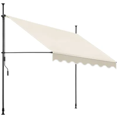Obrázek produktu pro Svěrná markýza s ruční klikou, výškově nastavitelná - 250 x 180 cm, béžová
