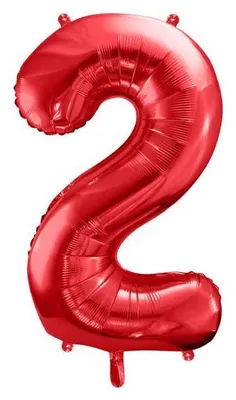 Immagine prodotto di Palloncino in foil numero "2", 86 cm, rosso