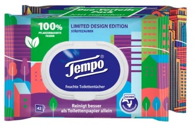 Obrázek produktu pro Tempo Design Mokrý Toaletní Papír, Limitovaná Edice, 2 x 42 kusy