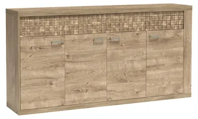 Obrázek produktu pro Komoda BALESTRAND – dubové dřevo – zásuvky – dekorativní přední část – 192 x 99 x 41 cm