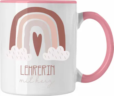 Produktbild von Trendation - Lehrerin Tasse Geschenk Danke Kaffeetassse Geschenkidee für Klassenlehrerin mit Herz Spruch (Rosa)