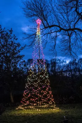 Produktbild von Lichterbaum Außenbereich RGB 836 LED, Ø 160 cm, H 500 cm, Baum auf Pfahl
