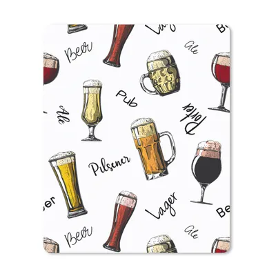 Produktbild von MuchoWow® Mauspad Mousepad Bier - Gläser - Muster 30x40 cm - Mousepads - Maus Mat - Pad - Mausunterlage - Mausmatten