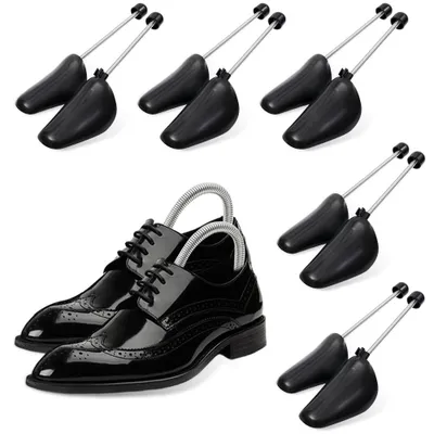 Imagen del producto de Estiradores de zapatos de plástico con resorte metálico, 5 pares, talla 38-47, para zapatos de hombre