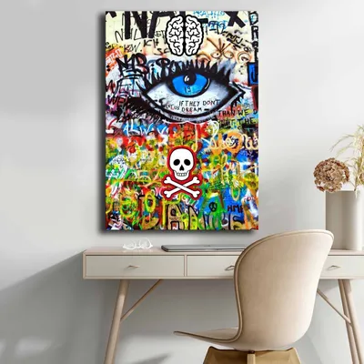 Image de Wallity, 70100POP-016, Peinture décorative sur toile, Multicolore, 100 % TOILE, 70 x 100 cm