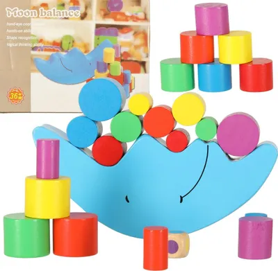Zdjęcie produktu dla Gra zręcznościowa balansujący księżyc drewniana montessori