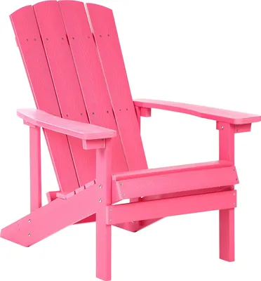 Produktbild von BELIANI Gartenstuhl Rosa Kunstholz Breite Armlehnen Muskoka Adirondack Stil Terrasse Outdoor