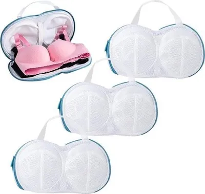 Immagine prodotto di 3 sacchetti per reggiseni - Rete per il lavaggio dei reggiseni - Indeformabile - Sacchetto per biancheria intima - Sacchetto premium per biancheria intima - 19x35 cm - Con cerniera - Sacchetto per reggiseni - Per capi delicati - Sacchetto per biancheria - Biancheria - Rete per biancheria - Lavatrice