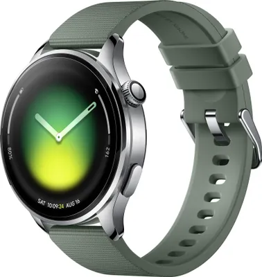 Obrázek produktu pro Chytré hodinky XIAOMI Watch 5 stříbrné barvy se zeleným řemínkem