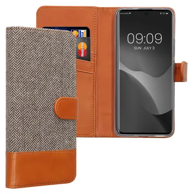 Produktbild von kwmobile Wallet Case kompatibel mit Xiaomi Redmi Note 14 Pro+ 5G / Redmi Note 14 Pro Plus 5G - Hülle mit Ständer - Handyhülle Kartenfächer Hellgrau