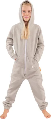 Produktbild von O'Poppy Kinder Jumpsuits Jungen Mädchen Overall Anzug mit Zwergen Kapuze hellgrau