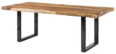 Immagine prodotto di MASSIVMOEBEL24 | FREEFORM 5 tavolo da pranzo in legno di sheesham - sabbiato natur / gambe in ferro U antracite lucido 200x100