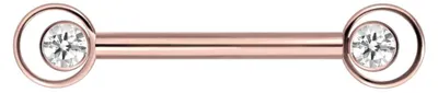 Produktbild von Brustwarzenpiercing, Zungenpiercing, Intim-Piercing Titan Nippelpiercing mit Innengewinde RING + KRISTALL