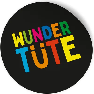 Produktbild von 24x Sticker Aufkleber Wundertüte Schwarz / Bunt, Durchmesser 2,5 cm (Motiv 185)