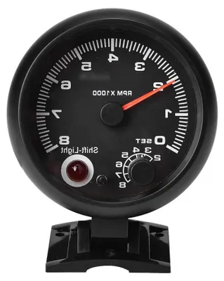Productafbeelding van Tachometer Universeel - Toerenteller Auto - Motortoerental Meten - LED Schakelindicator - 0-8000 RPM - Zwart
