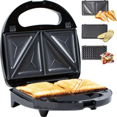 Productafbeelding van Gadgy 3-in-1 wafelijzer, sandwichmaker en contactgrill, 750W