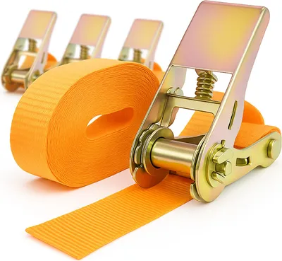 Produktbild von 4x Spanngurt mit Ratsche 1-tlg 4m 800kg 25mm orange wetterfest und robust