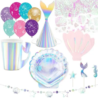 Produktbild von XL Partyset Meerjungfrau Geburtstag Deko Kindergeburtstag