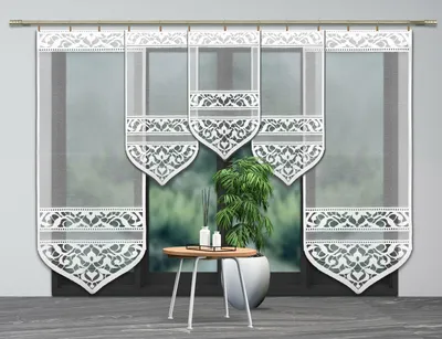 Produktbild von Fertiggardine, Gardine Jacquard, Vorhang, OLIMPIA, Weiß - 80x240 cm